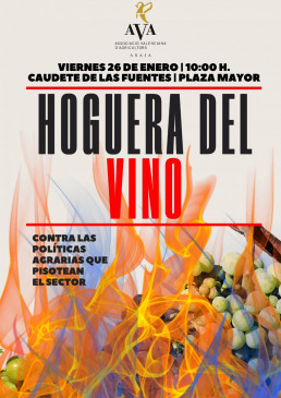 AVA-Asaja inicia este viernes sus protestas agrarias con una 'hoguera del vino'