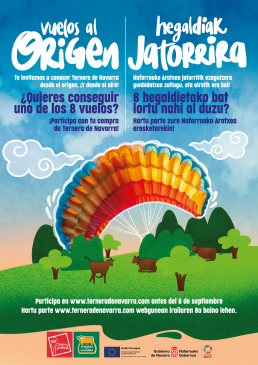 La I.G.P. Ternera de Navarra / Nafarroako - Aratxea Reyno Gourmet propone vuelos en paramotor para conocer y apreciar su origen local, método de crianza e importante labor de las ganaderías
