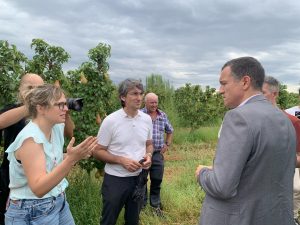 El conseller Ordeig se reúne con Afrucat para evaluar los daños del granizo en Lleida